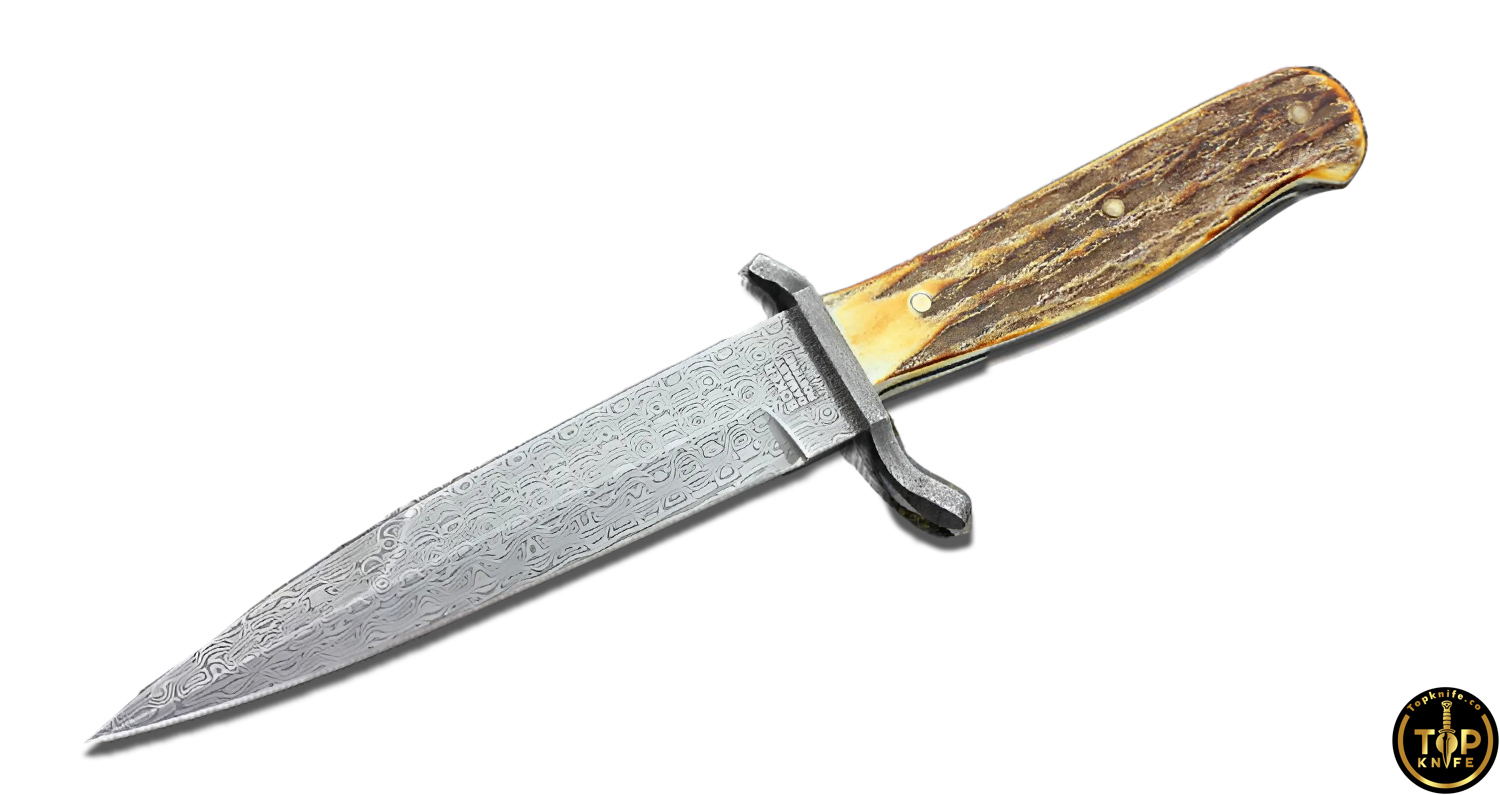 تاپ نایف چاقو کلکسیونی بوکر مدل Trench Knife Damascus