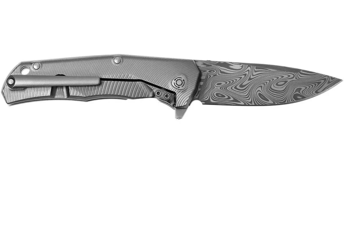 تاپ نایف چاقو تاشو لاین استیل مدل LionSteel TRE DT GY Titanium Thor damast