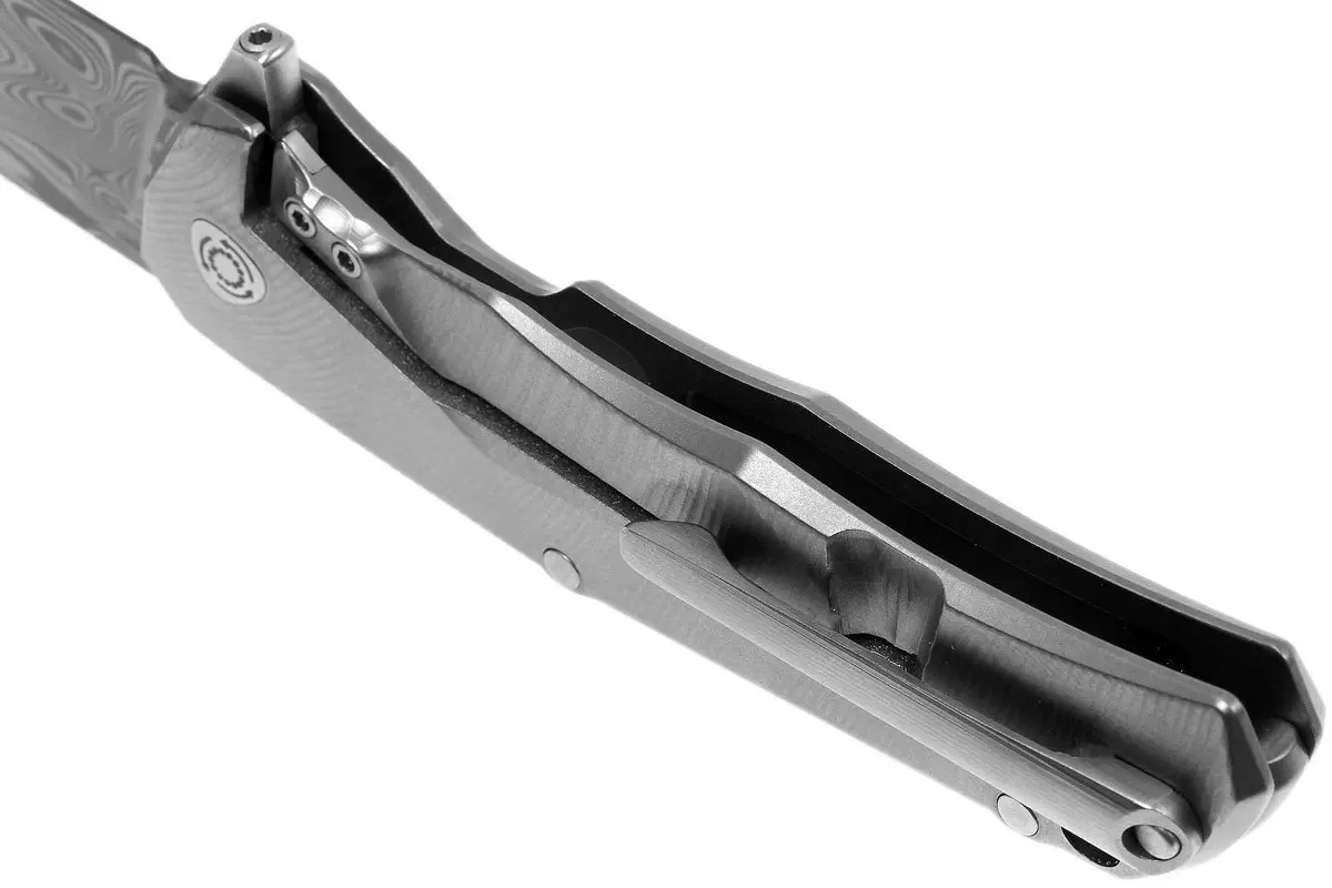 تاپ نایف چاقو تاشو لاین استیل مدل LionSteel TRE DT GY Titanium Thor damast