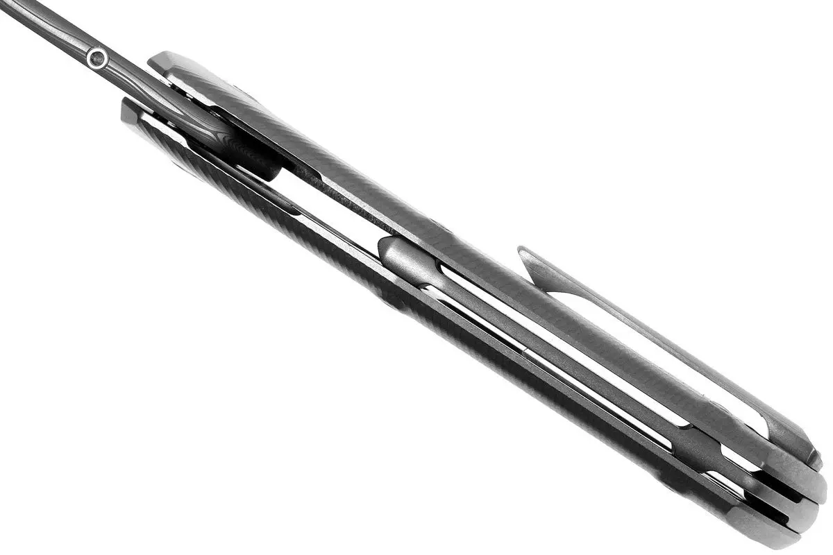 تاپ نایف چاقو تاشو لاین استیل مدل LionSteel TRE DT GY Titanium Thor damast