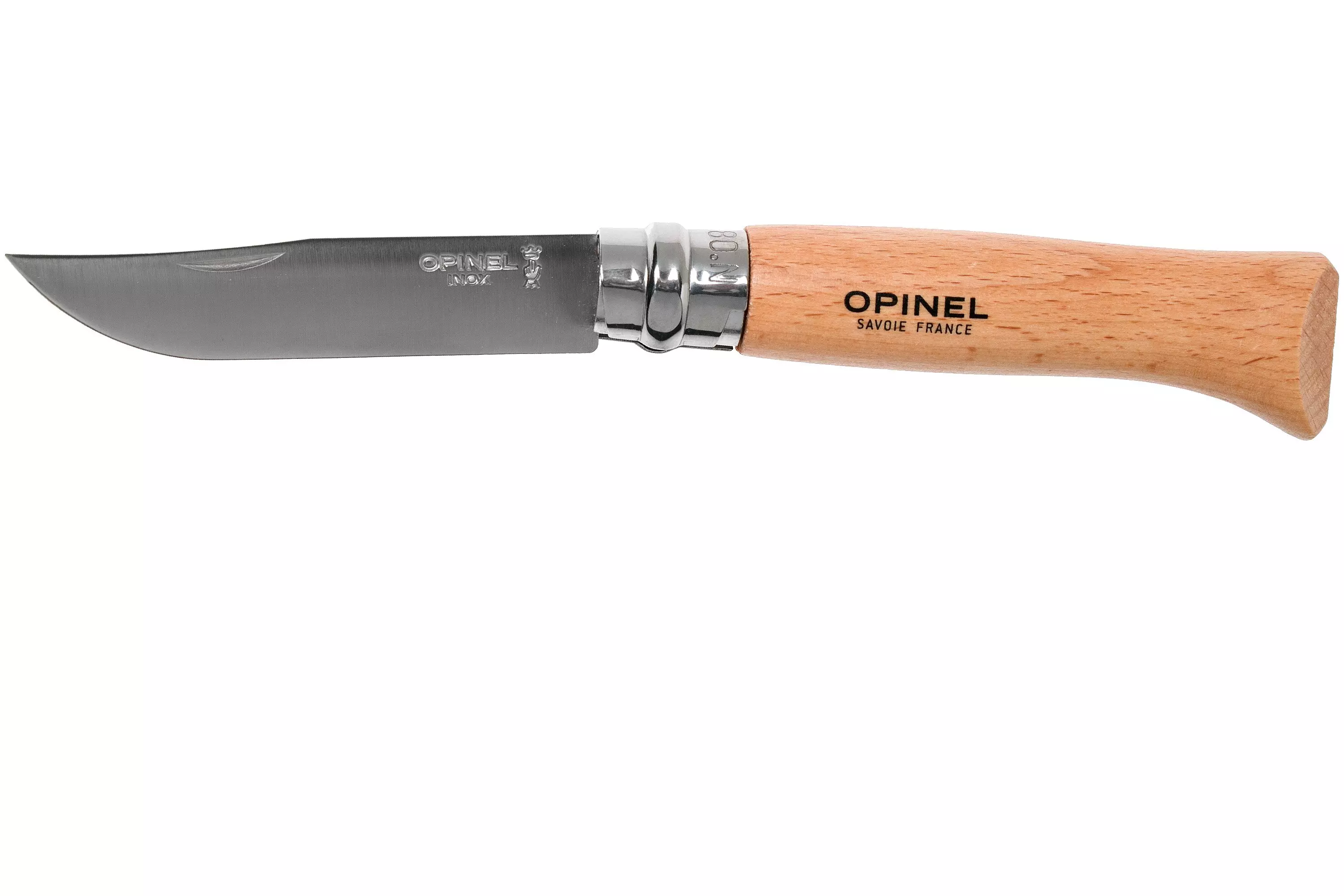 تاپ نایف چاقو تاشو اوپینل شماره 8 با غلاف چرمی مدل Opinel knife No. 8 Classic,leather sheath