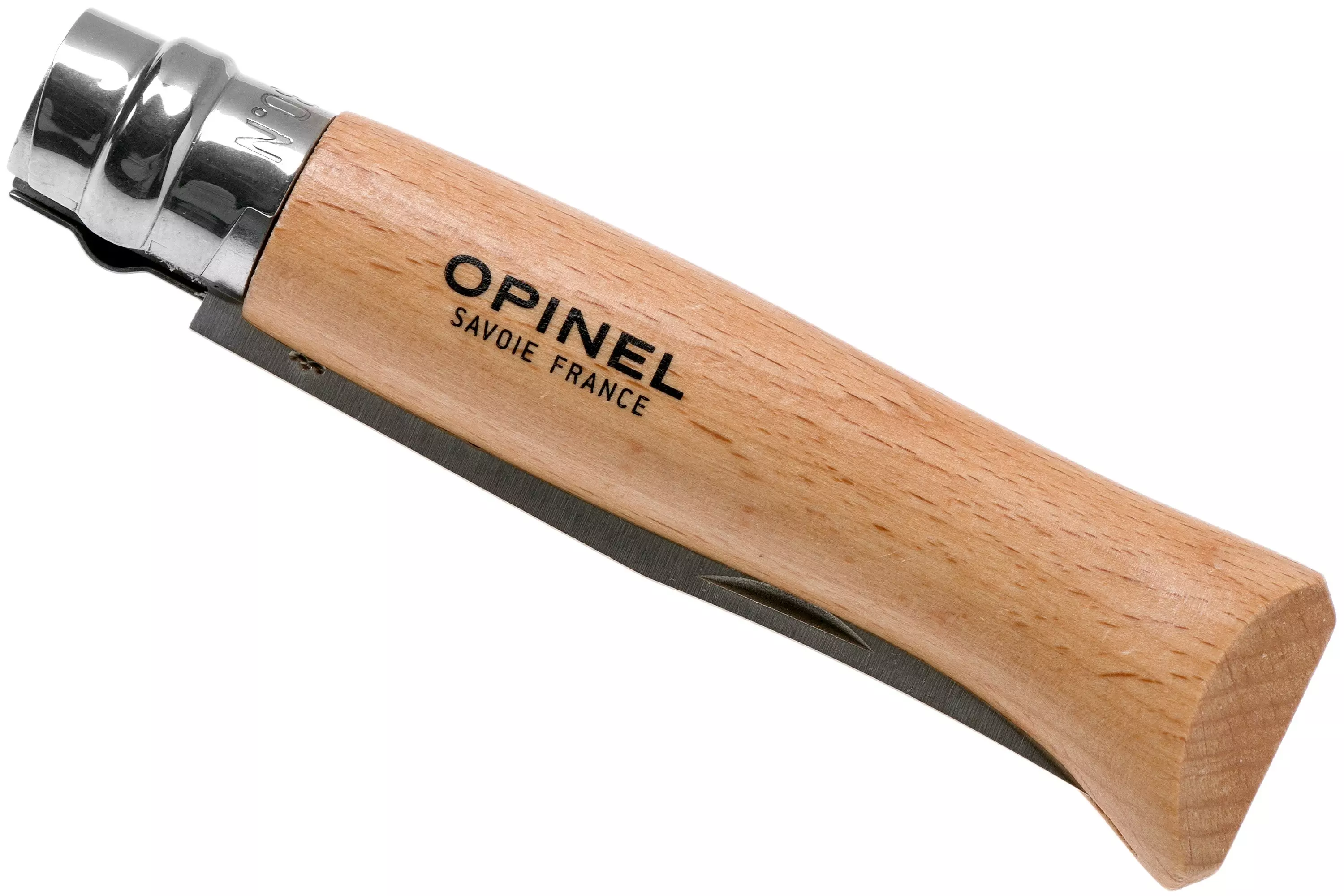 تاپ نایف چاقو تاشو اوپینل شماره 8 با غلاف چرمی مدل Opinel knife No. 8 Classic,leather sheath