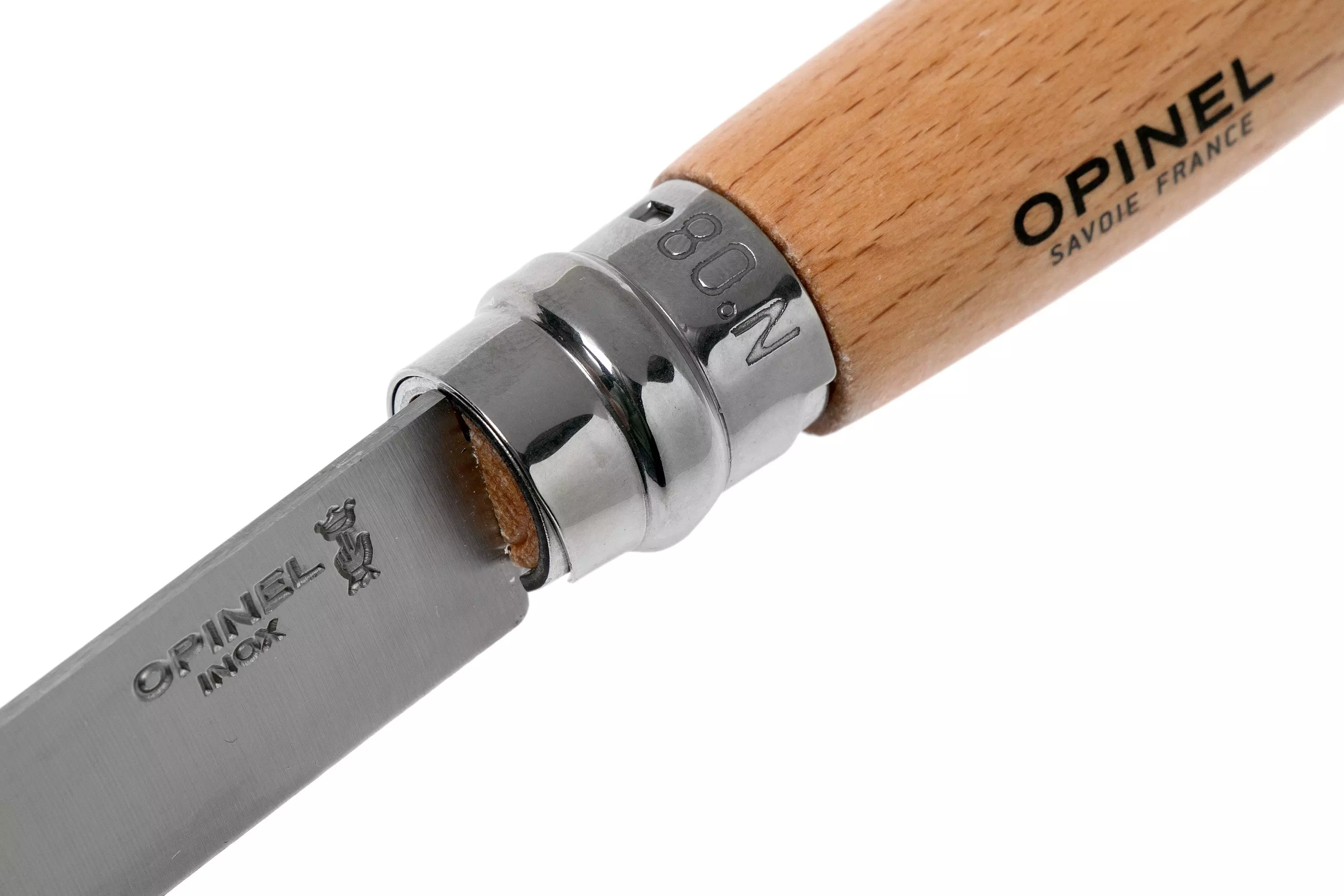 تاپ نایف چاقو تاشو اوپینل شماره 8 با غلاف چرمی مدل Opinel knife No. 8 Classic,leather sheath