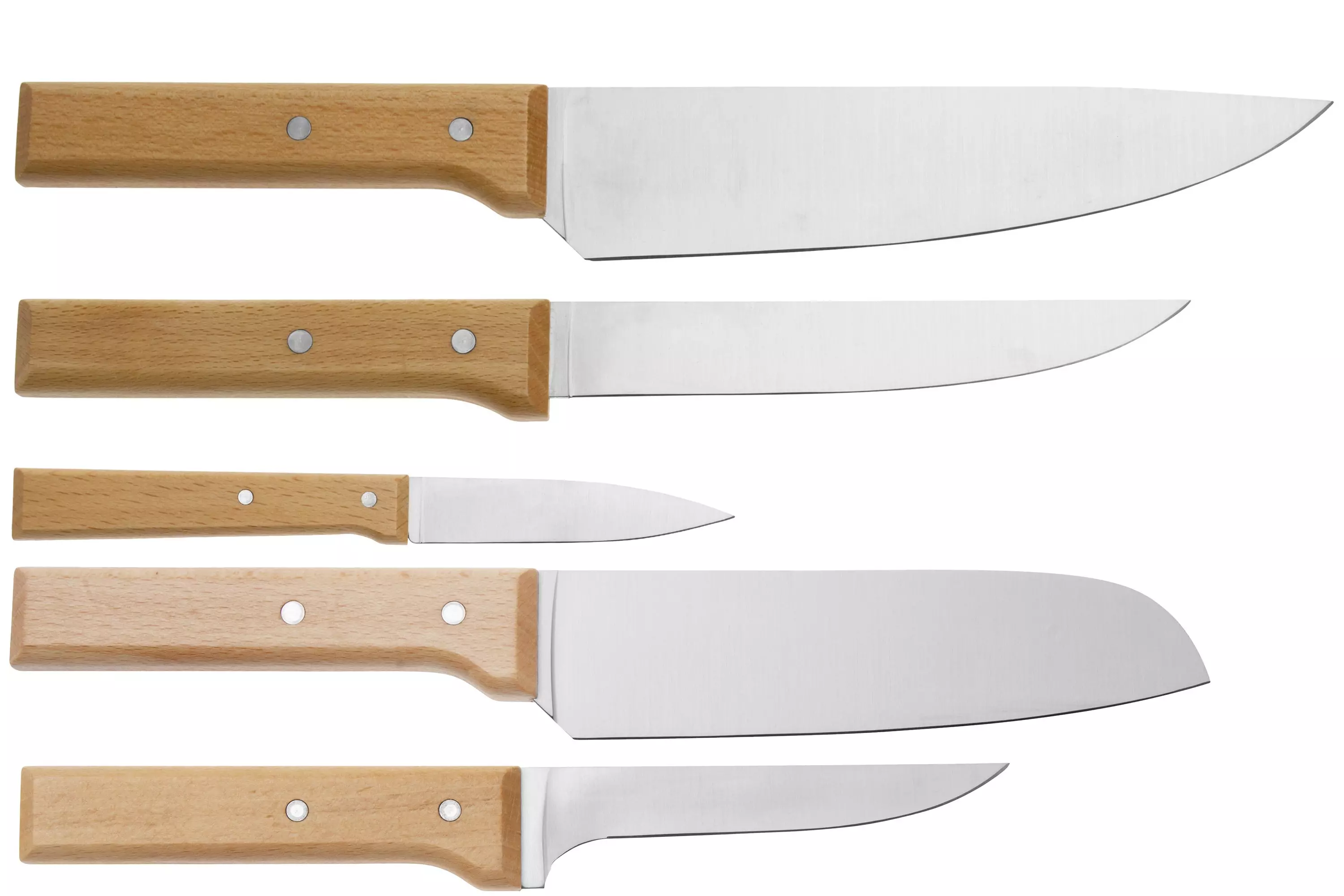 تاپ نایف ست 5 تکه چاقوهای سرآشپز اوپینل مدل Opinel Parallèle 2403, 5-piece set of carving knives incl. block